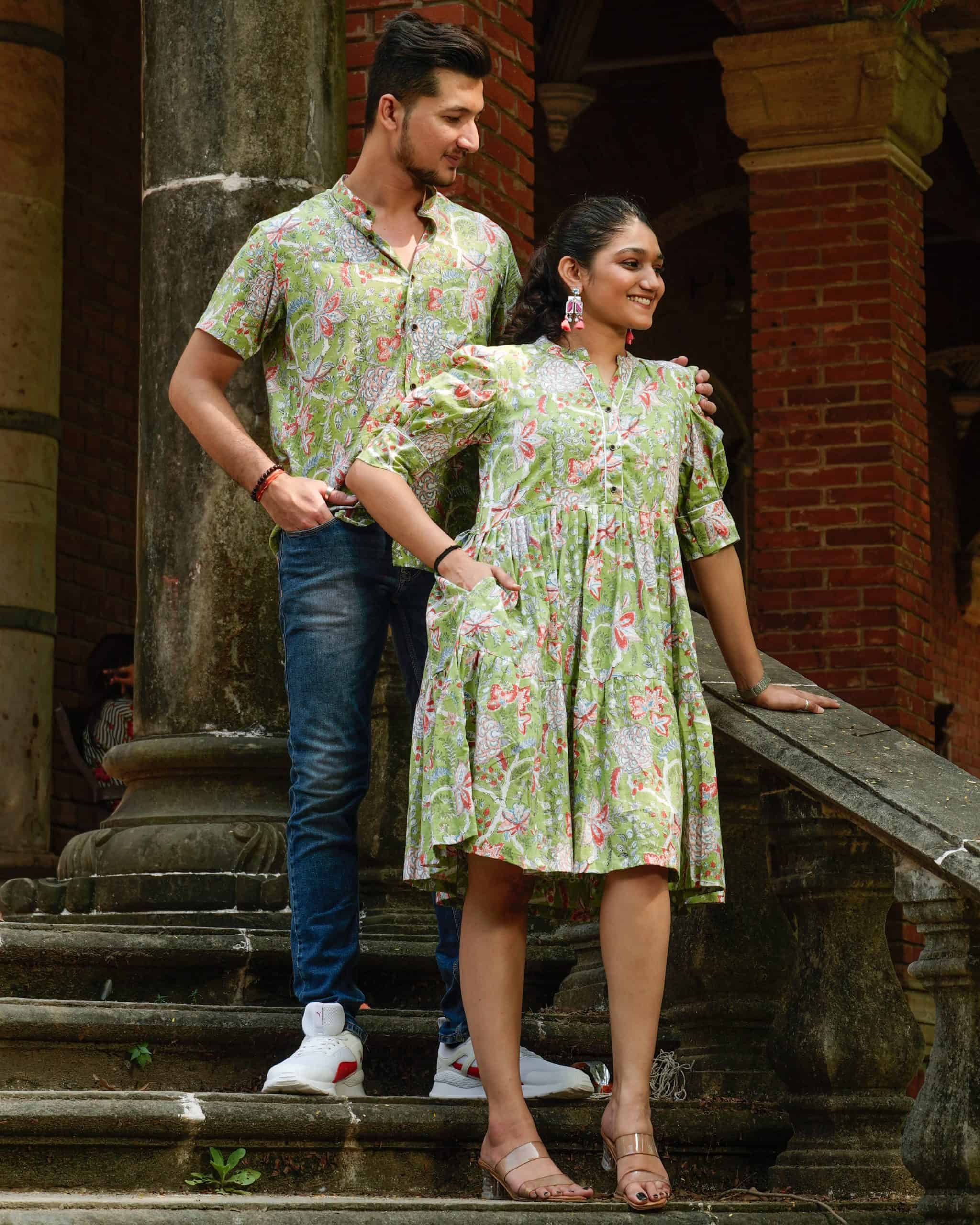 Mint Green Starry Short Couple Set