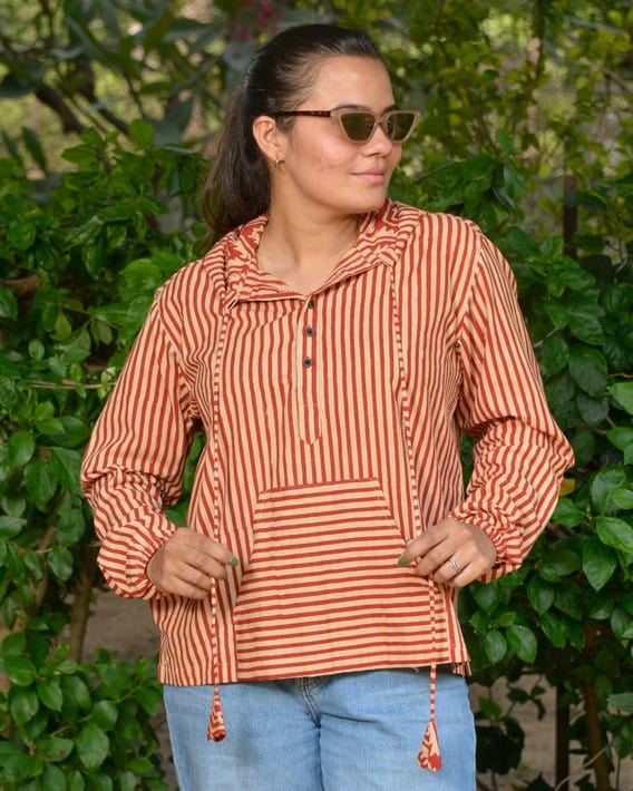 Brick Red Female Hoodie Main image