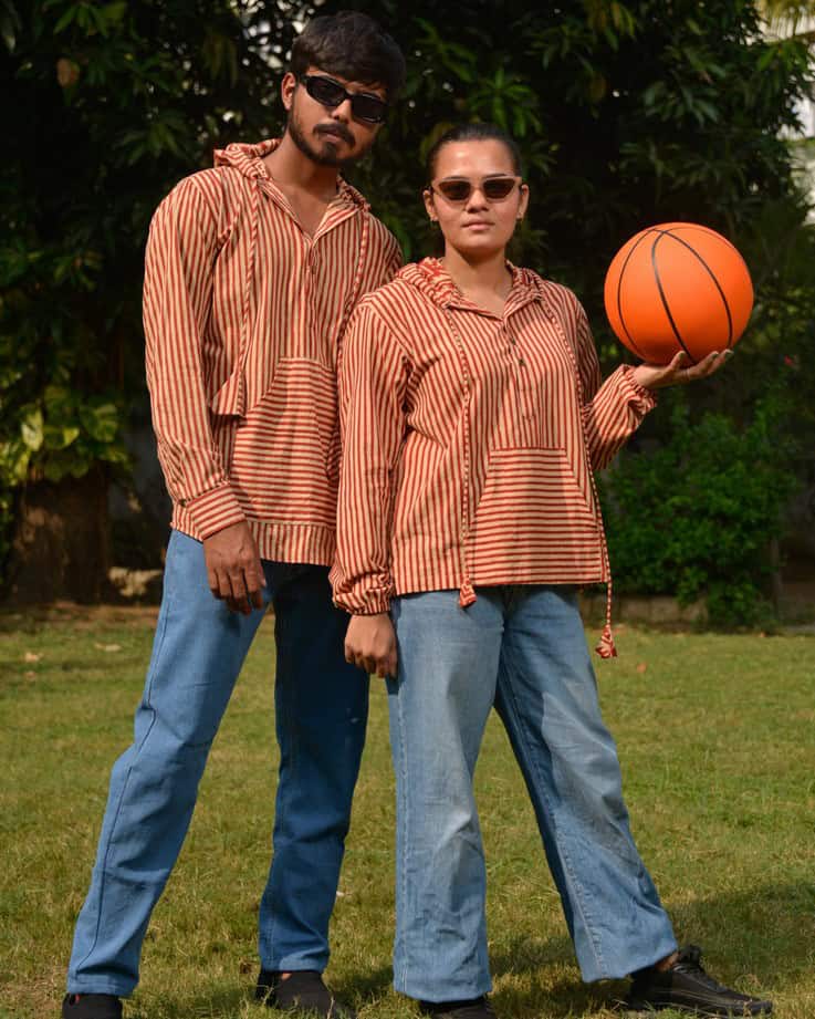 Brick Red Hoodie Couple Set Main image