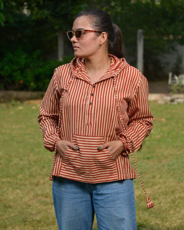 Brick Red Female Hoodie