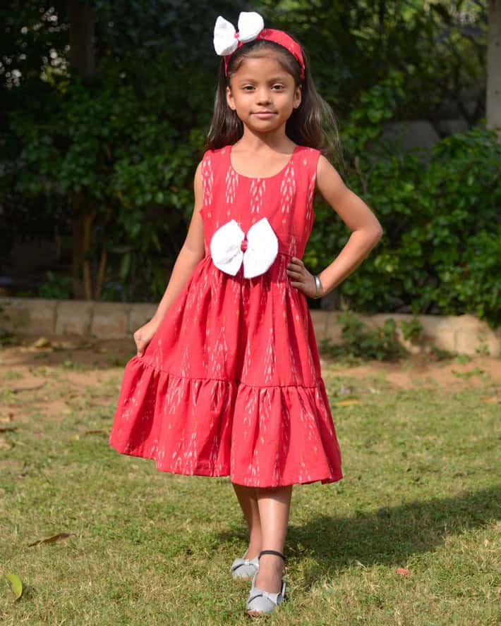 Rose Red Kids Dress Secondary image