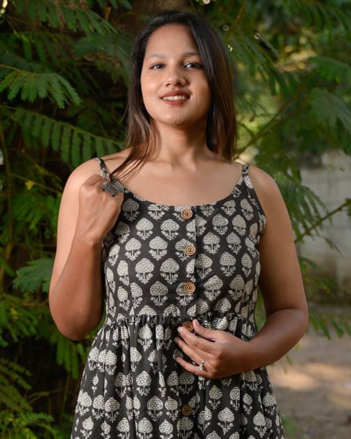 Black Forest Strappy Maternity Dress