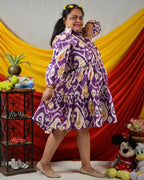 Purple Lisa Frill Collared Nursing Dress