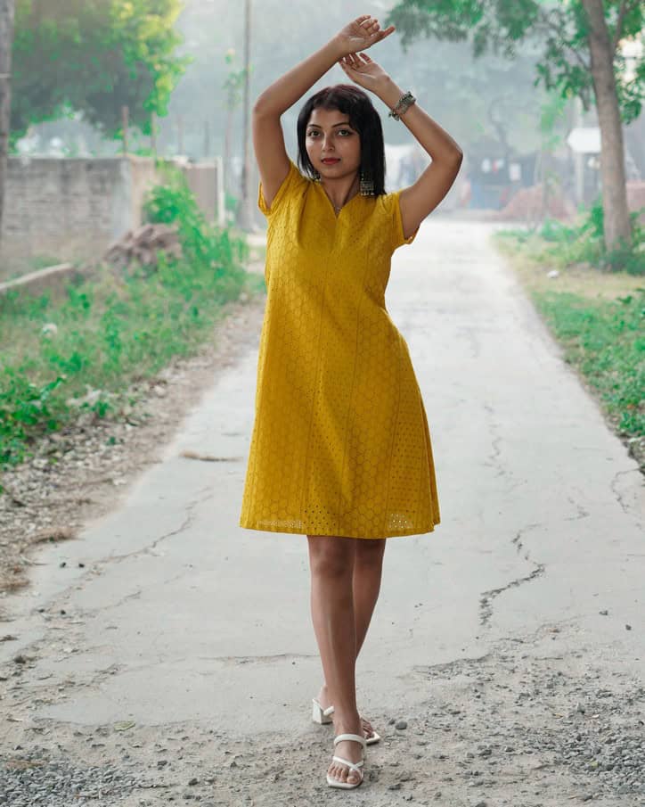 Sunbeam Yellow Short Dress Secondary image