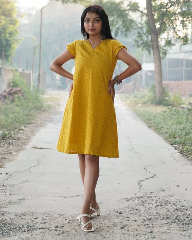 Sunbeam Yellow Short Nursing Dress
