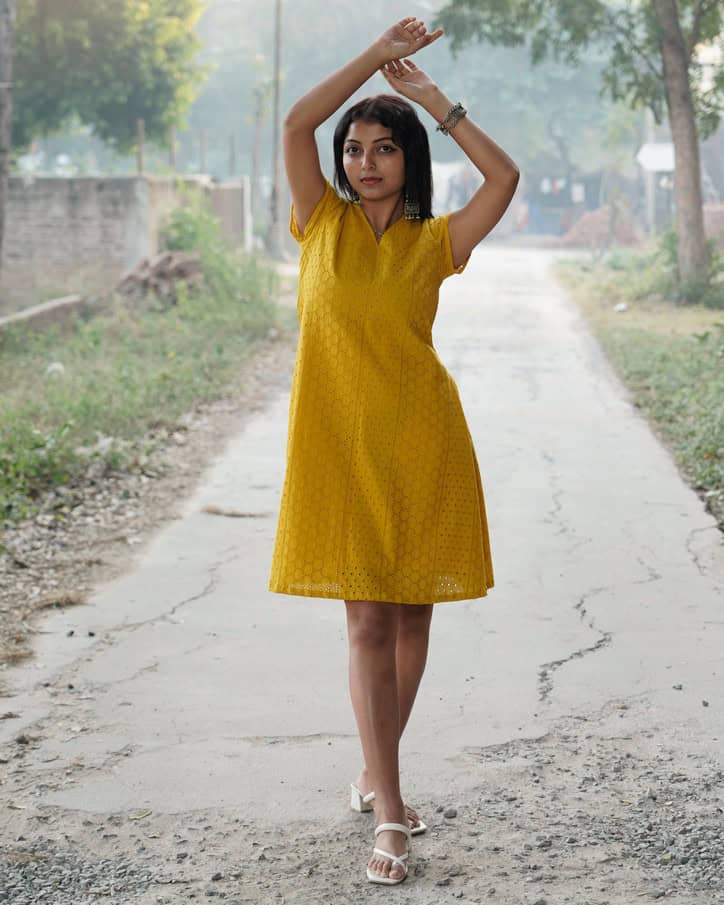 Sunbeam Yellow Short Nursing Dress