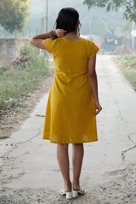 Sunbeam Yellow Short Nursing Dress