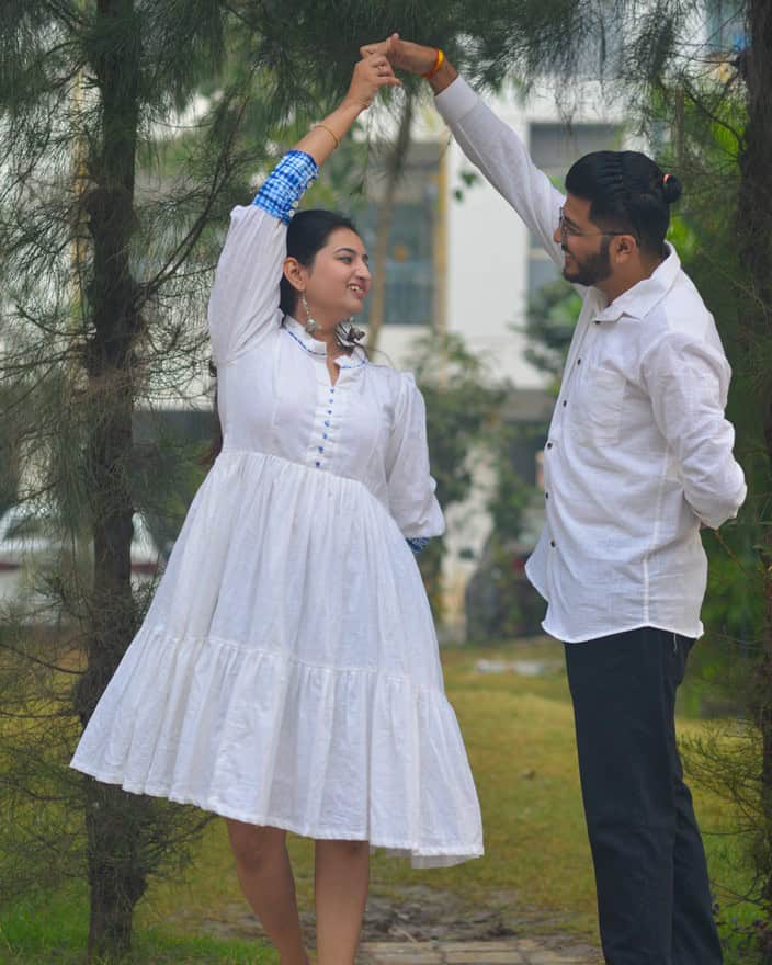 White Shibori Short Couple Set