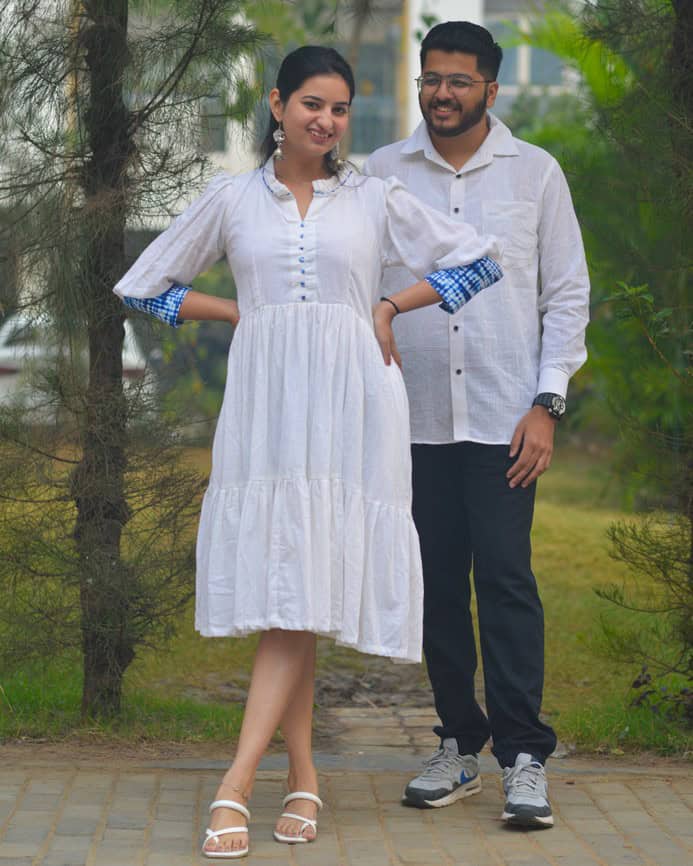 White Shibori Short Family Set
