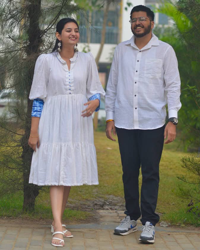 White Shibori Short Couple Set