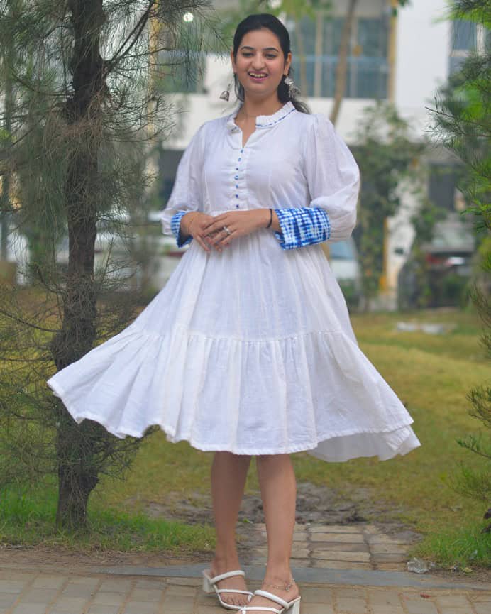 White Shibori Short Dress Secondary image