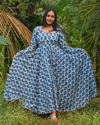 Indigo Double Umbrella Dress