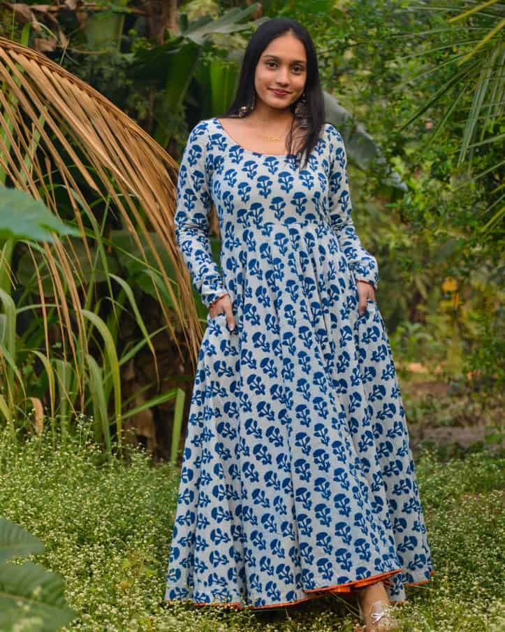 Indigo Double Umbrella Maternity Dress Main image
