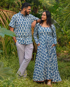 Indigo Double Umbrella Dress Couple Set