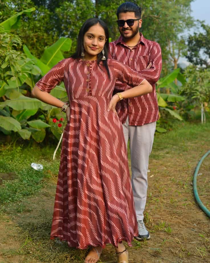 Redwood Anarkali Dress Couple Set Secondary image