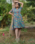 Turquoise Floral Nursing Dress