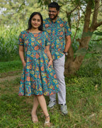 Turquoise Floral Couple Set
