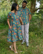 Turquoise Floral Couple Set
