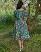 Turquoise Floral Nursing Dress