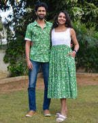 Emerald Green Cutwork Couple Set