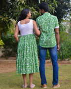 Emerald Green Cutwork Couple Set