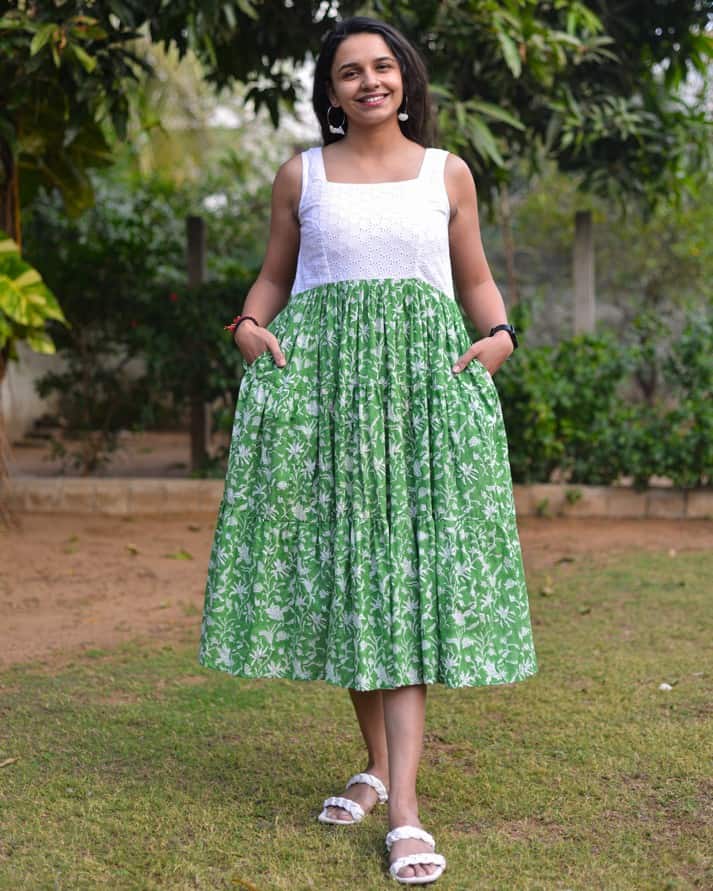 Emerald Green Cutwork Dress