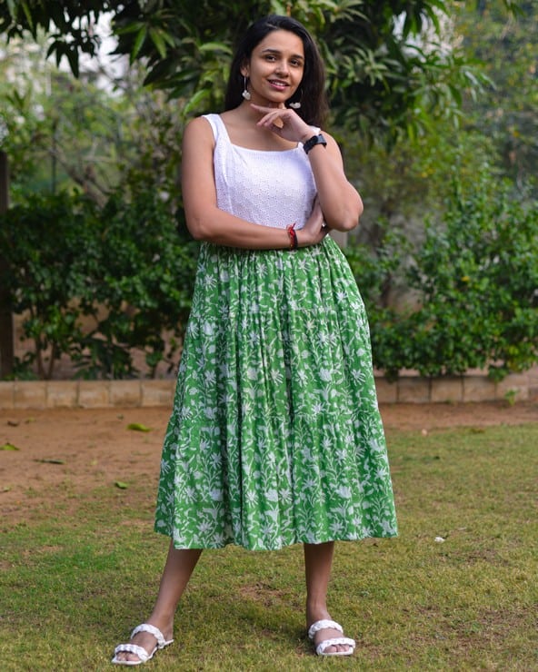 Emerald Green Cutwork Maternity Dress