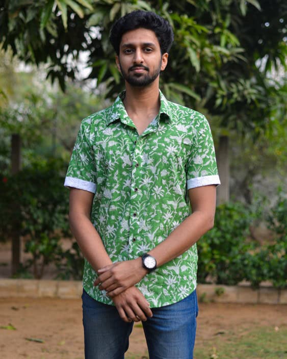Emerald Green Cutwork Shirt