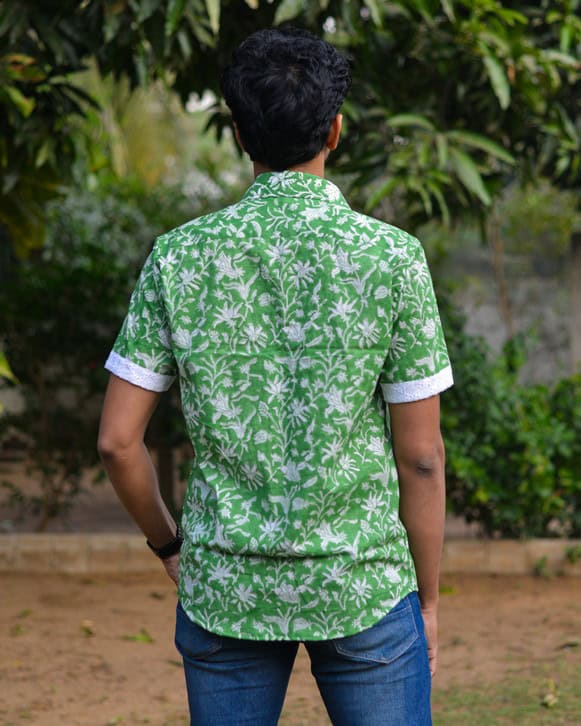 Emerald Green Cutwork Shirt
