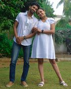 White Cutwork Short Couple