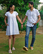 White Cutwork Short Couple