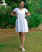 White Cutwork Short Dress
