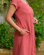 Pink Checkered with sleeves Dress