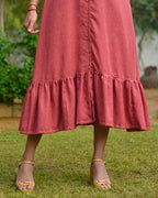 Pink Checkered with sleeves Dress