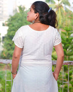 White Cutwork Short Nursing Dress