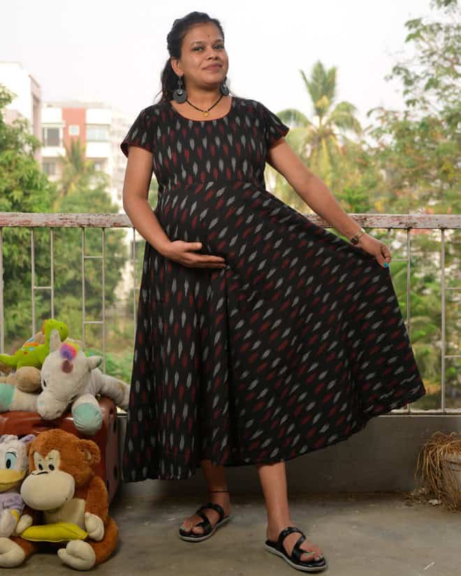 Blackberry Ikat Nursing Dress