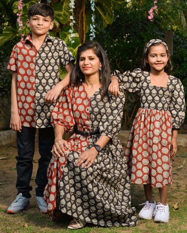 Rosy Noir Vine Mother Kids Twinning