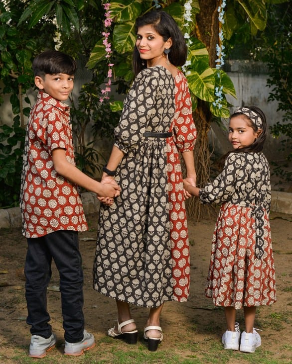 Rosy Noir Vine Mother Kids Twinning