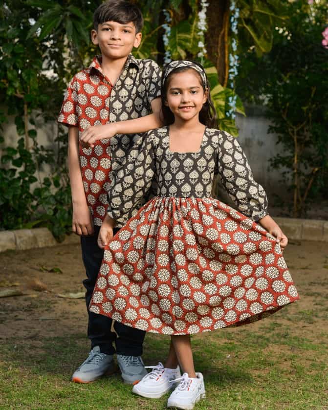 Rosy Noir Vine Mother Kids Twinning