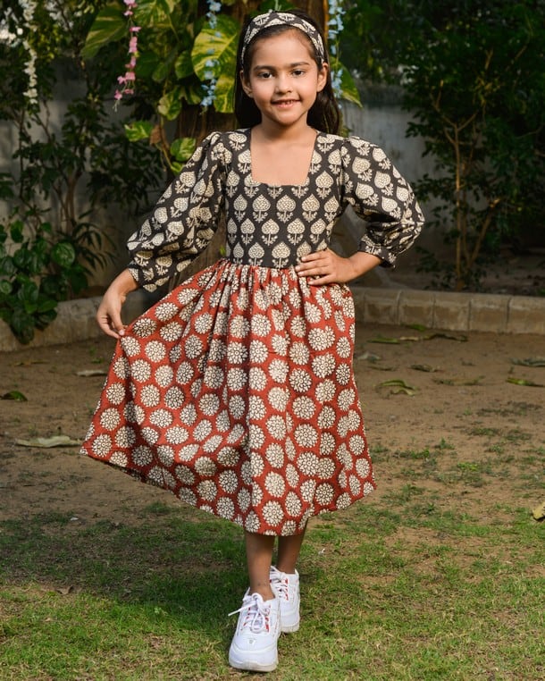 Rosy Noir Vine Kids Dress