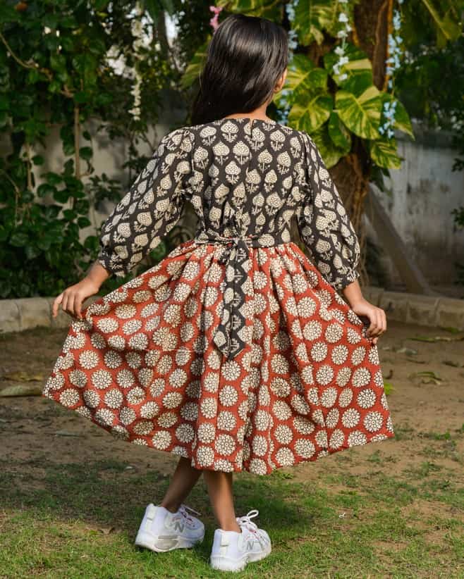 Rosy Noir Vine Kids Dress