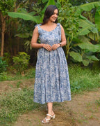 Grey Forest Tie Up Dress