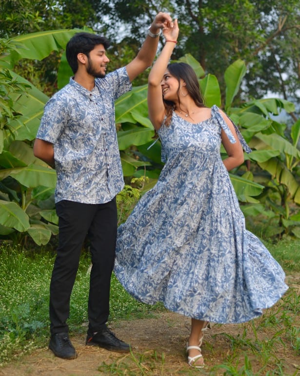 Grey Forest Tie Up Couple Set