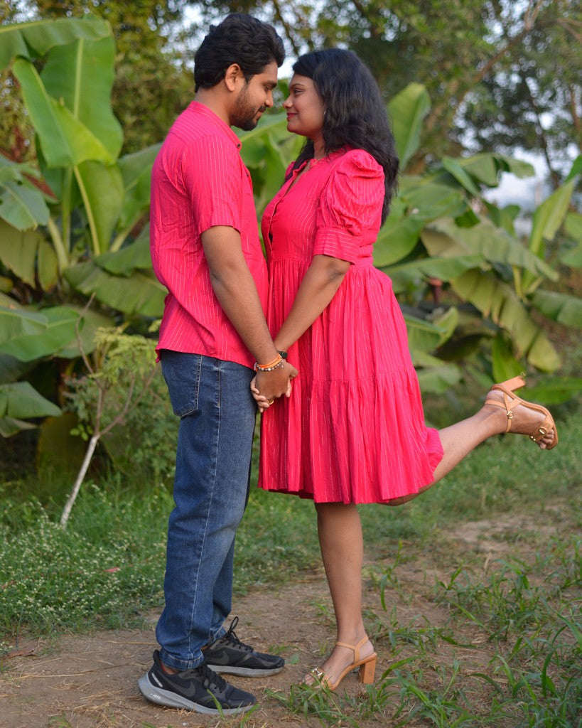 Starry Hot Pink Short Couple Set