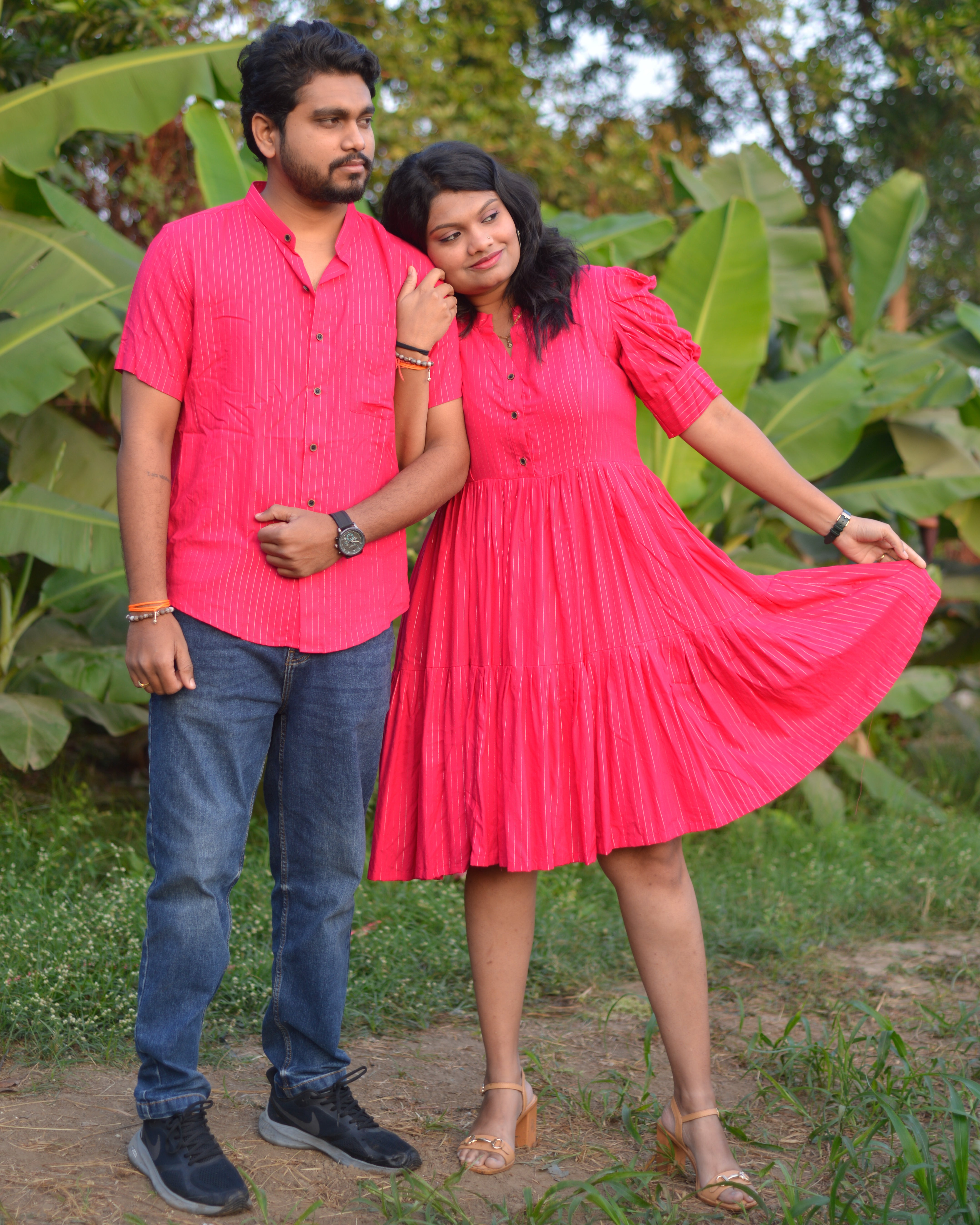 Starry Hot Pink Short Plus Size Dress Secondary image