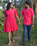 Starry Hot Pink Short Couple Set