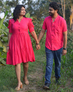 Starry Hot Pink Short Plus Size Dress