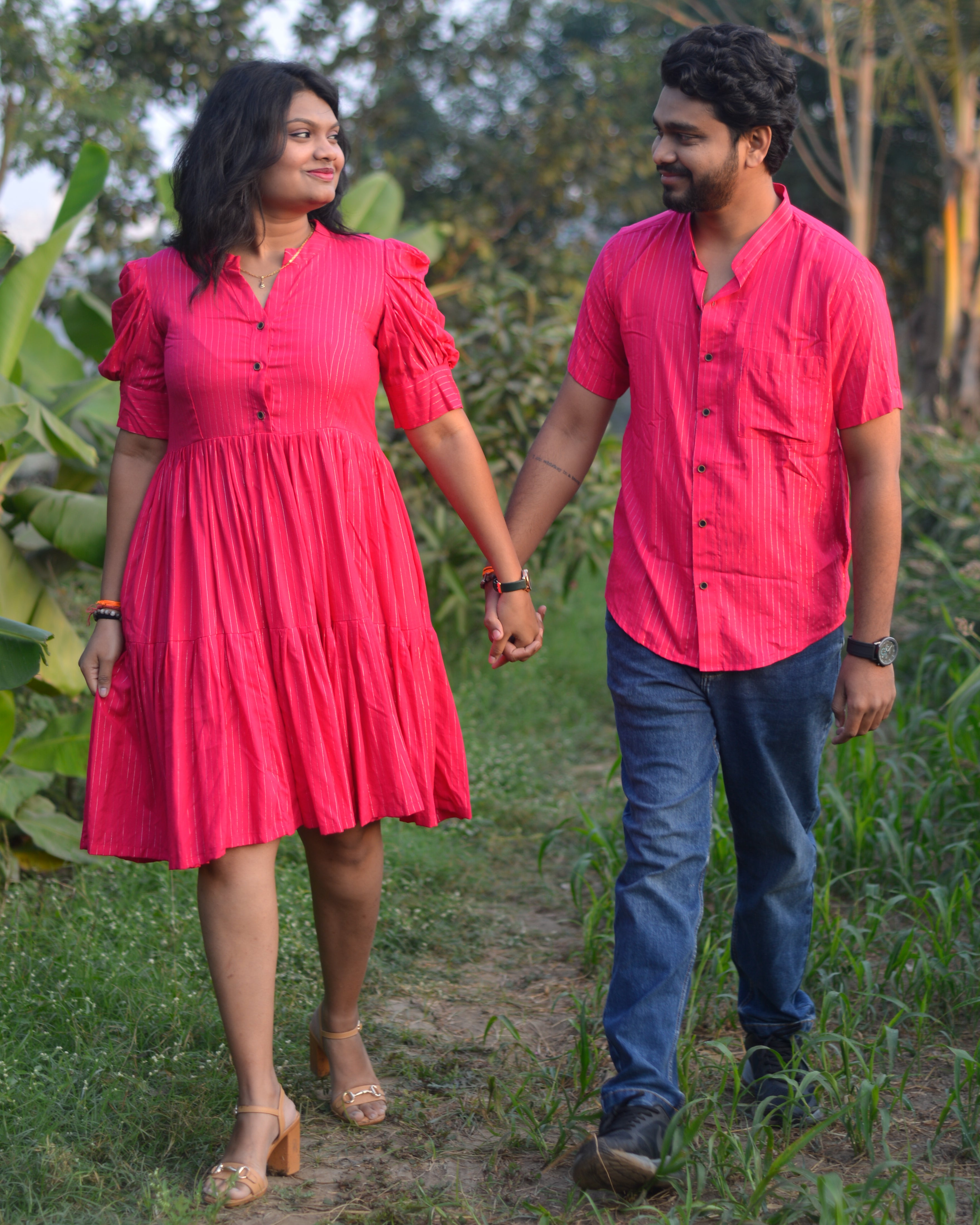 Starry Hot Pink Short Plus Size Dress