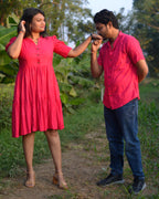 Starry Hot Pink Short Plus Size Dress