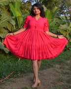 Starry Hot Pink Short Plus Size Dress